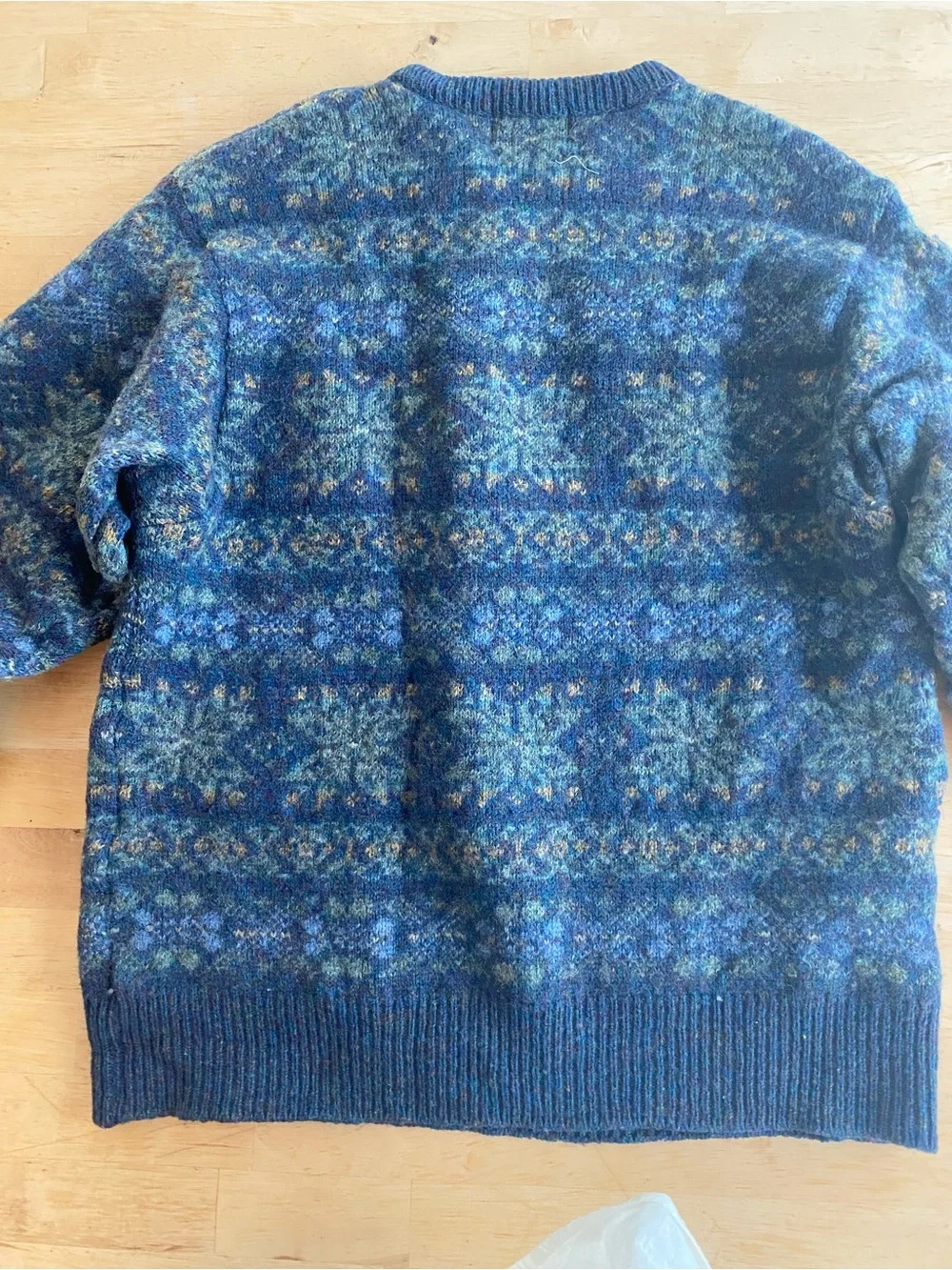 Vintage L.L. Bean Blue Fair Isle Wool Sweater